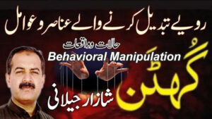 Cover of Shazar Jelani’s book Ghutan featuring the chapter on Behavioral Manipulation, highlighting media control and psychological influence.